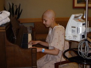 My fourth and final round, I played "Can't Help Fallin' in Love With You".  There was a piano on the adult floor, and I played for some of the pediatric nurses.